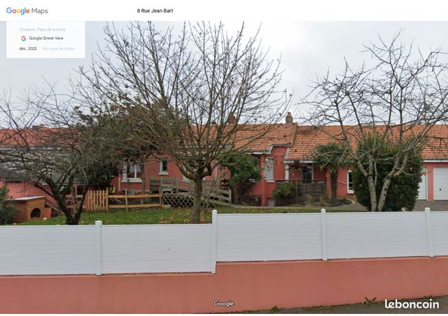 Maison plein pied + double garage + jardin