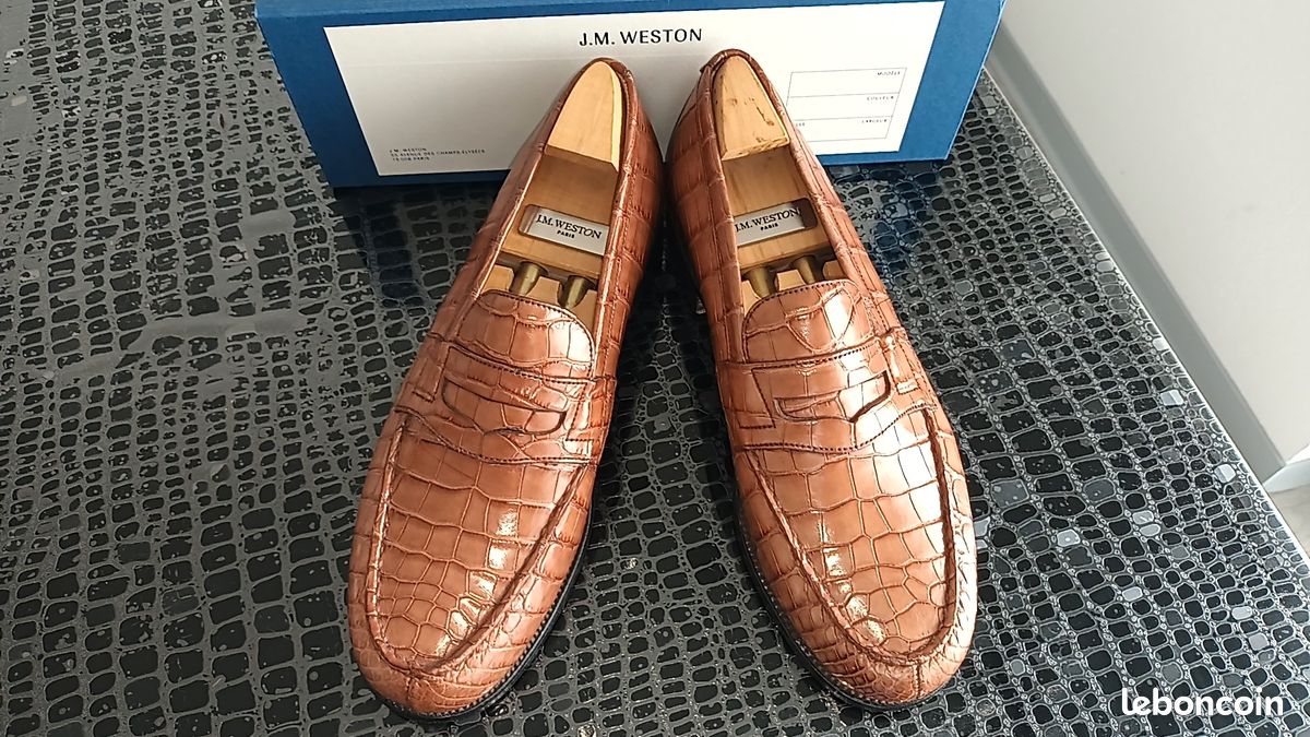 Weston Mocassin Jm Weston Triple Semelle En Croco Prix Chaussure
