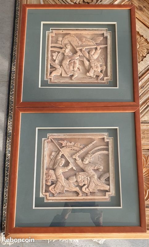 Paire de bas-reliefs chinois (image 1)