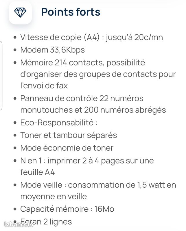 Fax imprimante copieur scanner multifonction / brother fax-2840 (image 10)