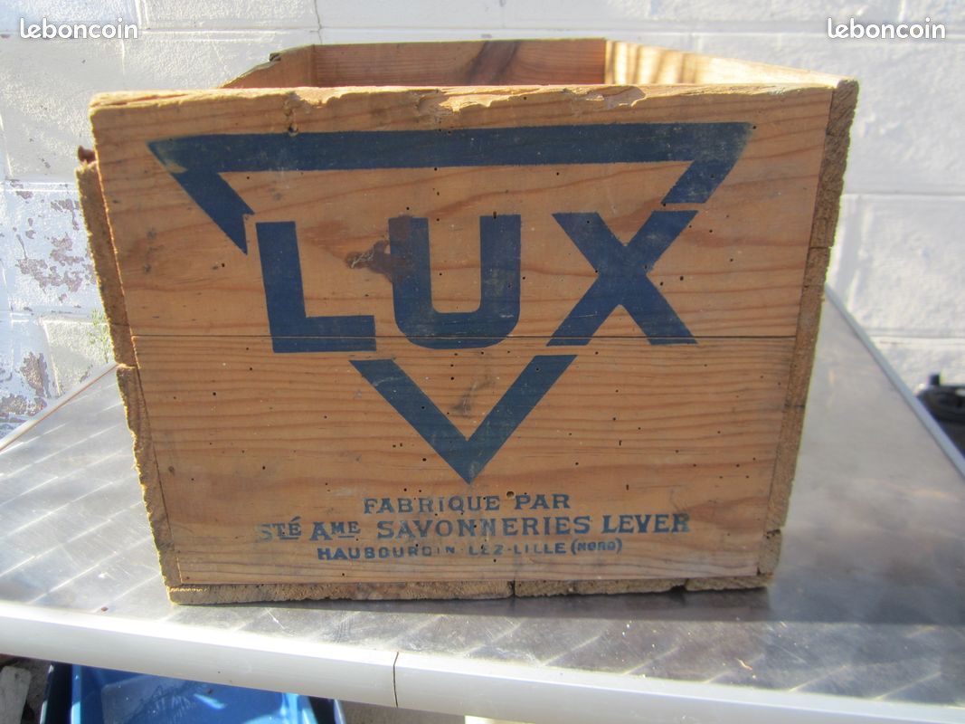 Caisse en bois savon Lux vintage années 50 déco loft (image 4)