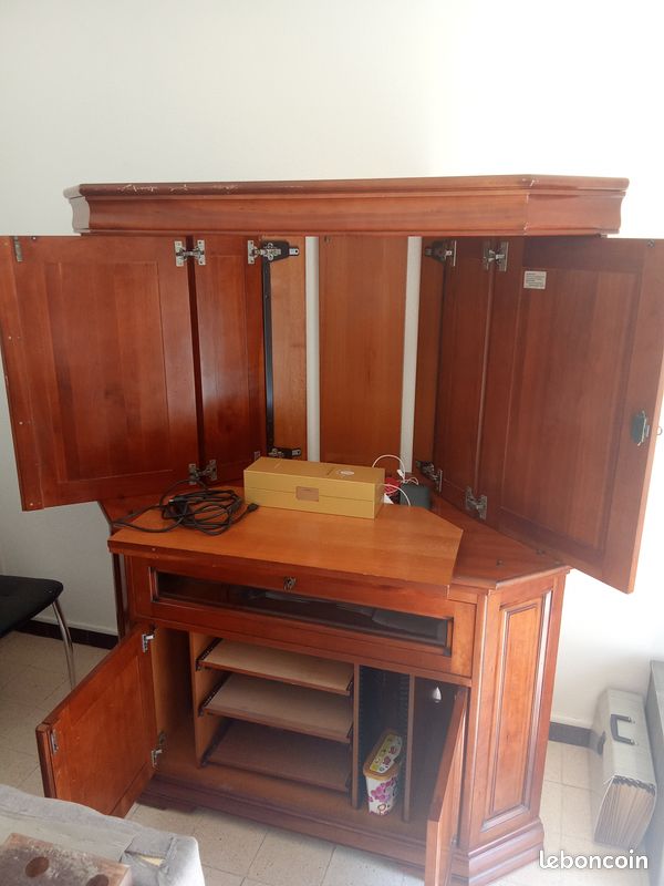 Meuble télé bois de merisier (louis Philippe) (image 2)