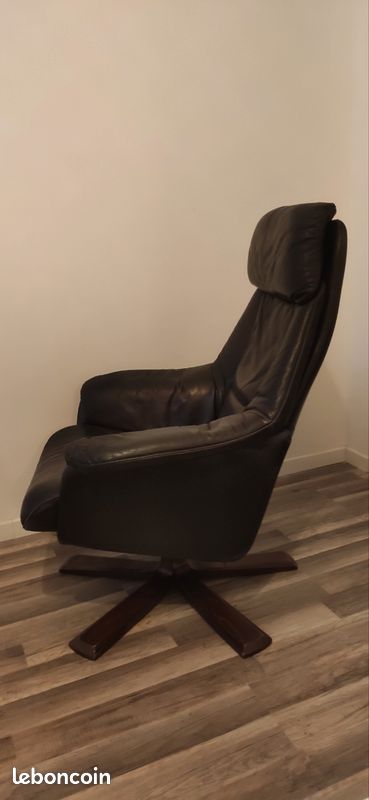 Fauteuil relax cuir vintage Danois (image 2)