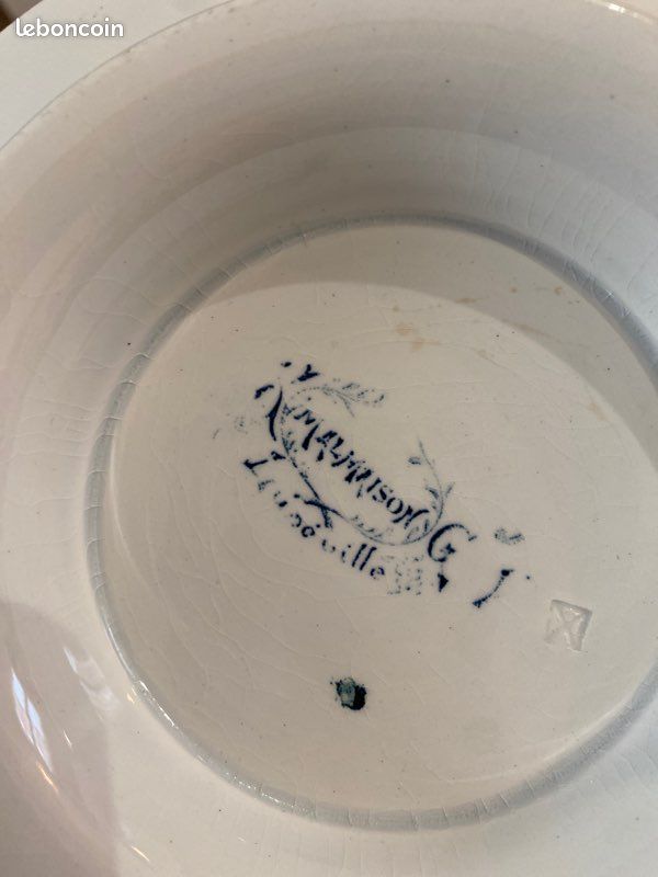 Plat sur pied terre de fer bleu 23,5cm (image 3)