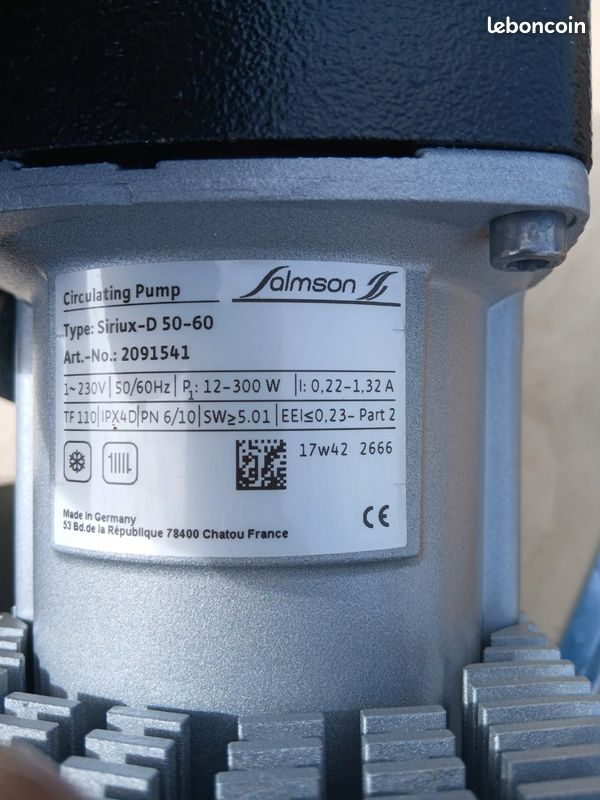 Pompe de chauffage Salmson PRIUX MASTER 50 60 (2120688) au Meilleur PRIX