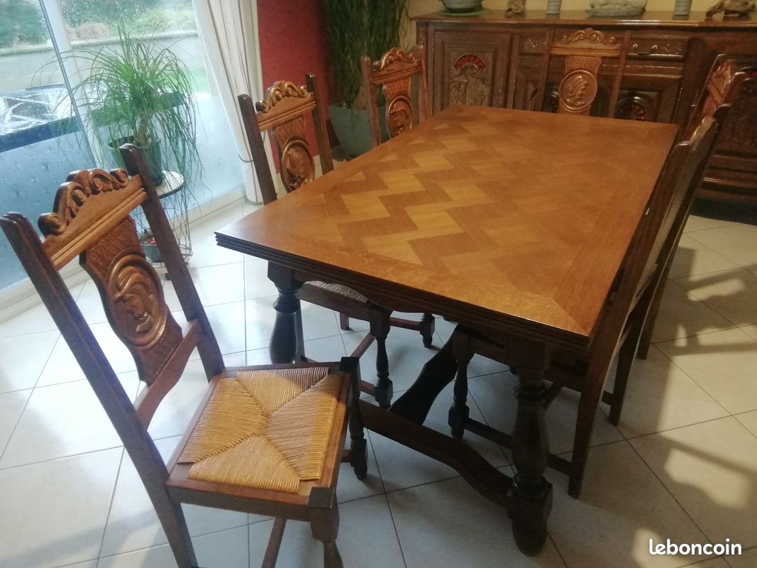 Table et 6 chaises style Breton (Pont Aven) (image 5)