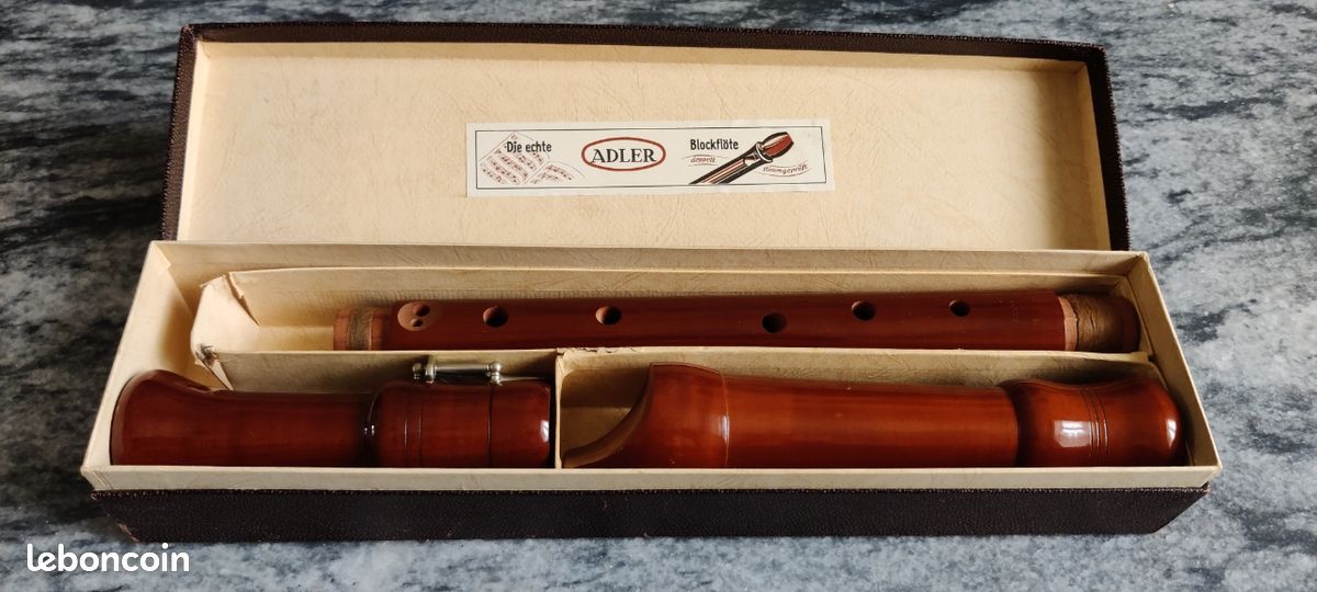 Flûte à bec ténor en Do - Adler (bois) avec boîte d'origine (image 1)
