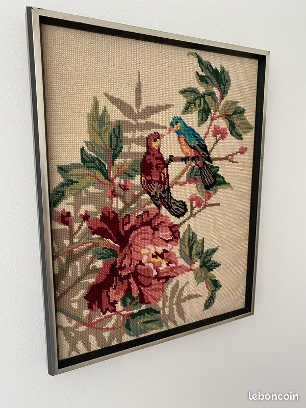 Ensemble ou lot de grands tableaux en canevas vintage (image 8)