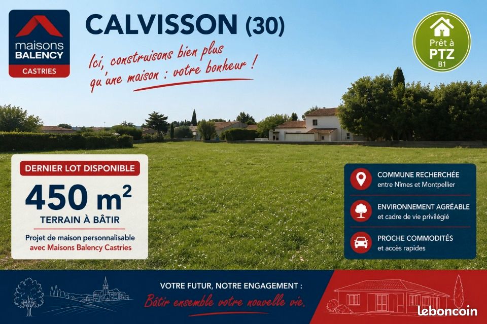 Terrain 450 m² · à Calvisson · 194 000 €