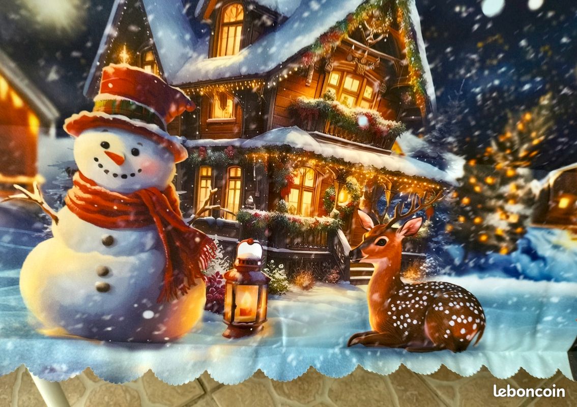 Nappe De Noël Rectangulaire Pour Tables Rectangulaires, 152,4 X 213,4 Cm, Imperméable, Lavable, En Polyester, Motif Père Noël, Infroissable, Pour La Maison, Le Dîner, La Fête