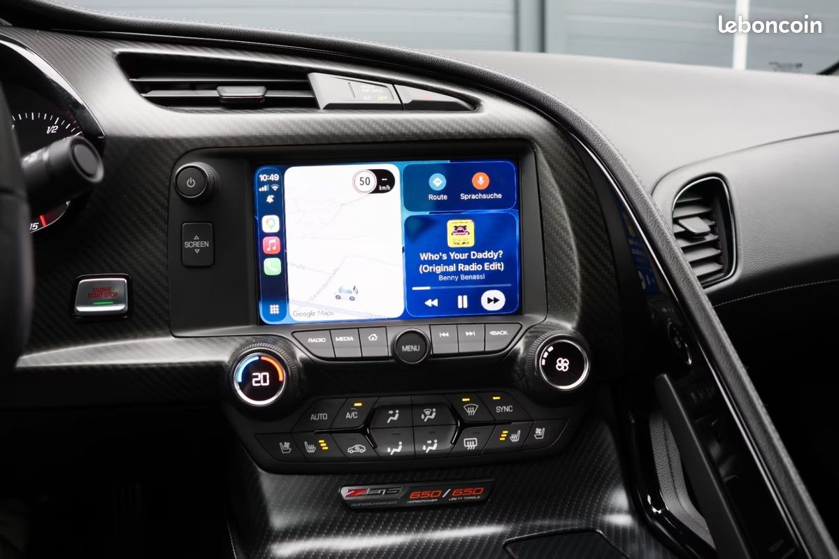 CORVETTE C7 Z06 6.2 V8 659 ch – HUD – Bose – Caméra 360° – Targa Carbone (image 28)