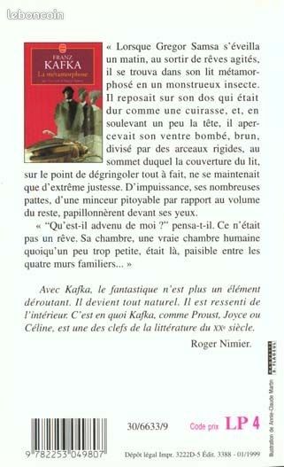 La Métamorphose Franz Kafka (image 2)