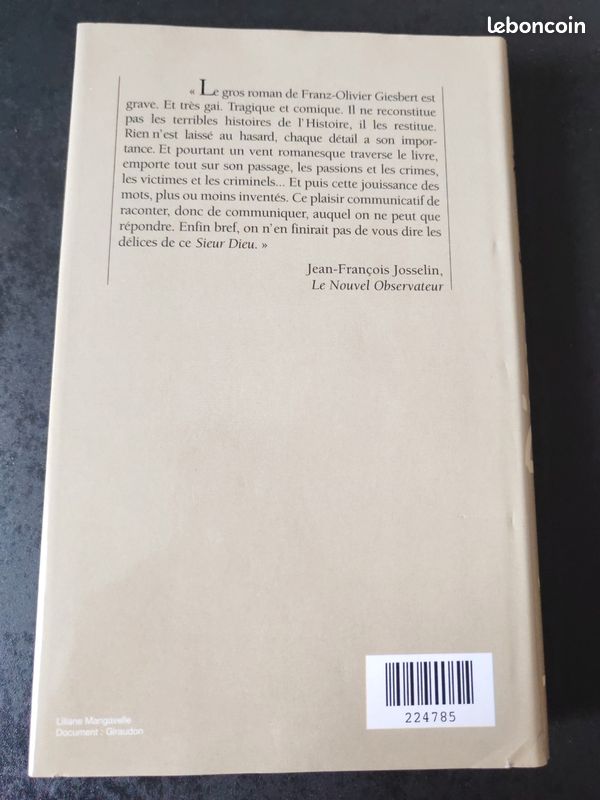 Livre Le sieur Dieu de Franz Olivier Giesbert (image 2)