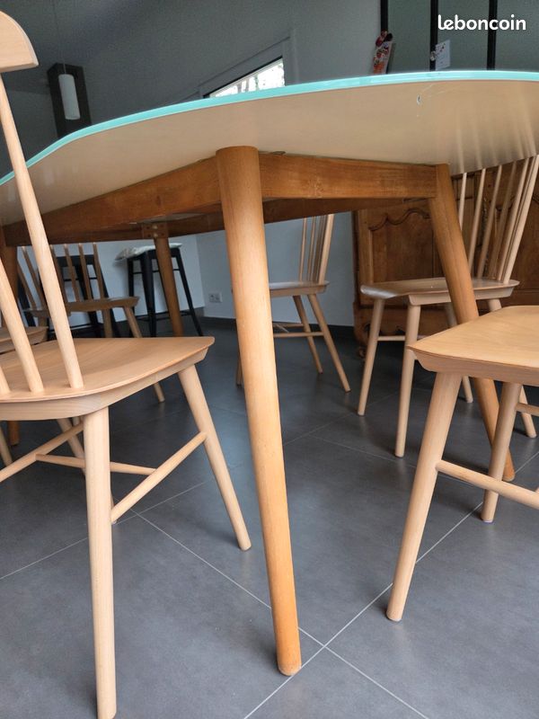 Magnifique table salle a manger ou exterieur verre teck (image 3)