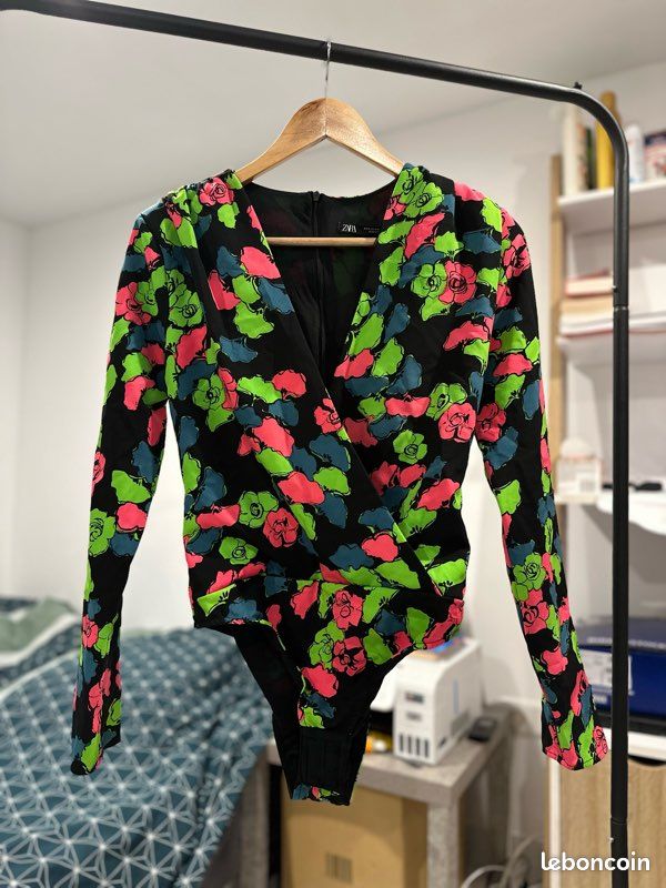 Body Imprimé Multicolor Zara Taille M - Neuf Avec étiquette, Manches Courtes