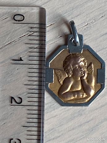 Médaille Pendentif Art Déco En Or 18k (750) - Années 1920, Non Gravée, Occasion