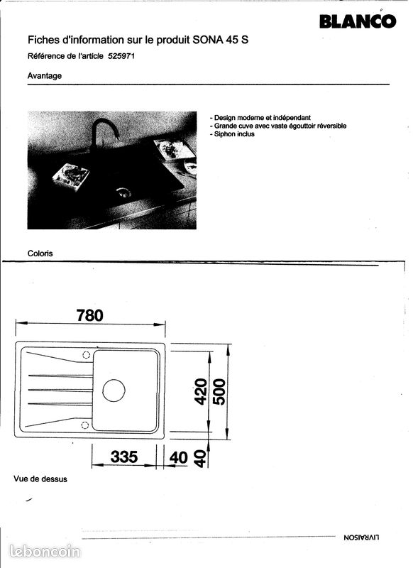 Evier (image 1)