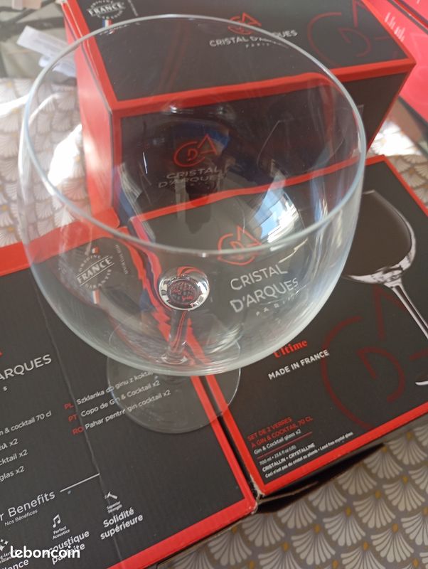 Cristal d'Arques coffret set de verres Gin & Cocktail 70 cl lot neuf à prix réduit (image 4)