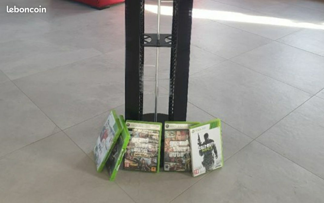 Xbox 3 manettes, guitare, batterie, 25 jeux et sa colonne (image 1)