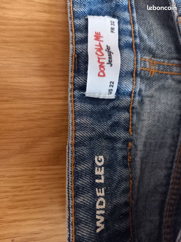 Jean Taille Haute Bleu Cargo Froncé Jennyfer - Taille 32