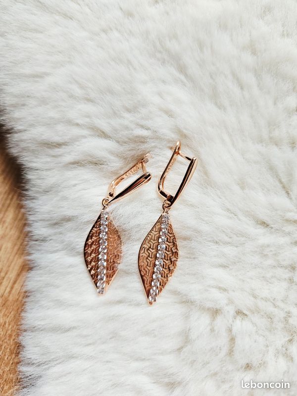 Boucles D'oreilles Plaquées Or Rose - Style Boucle Simple Et élégant