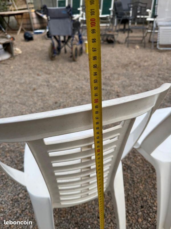 4 chaises blanches extérieur (image 2)