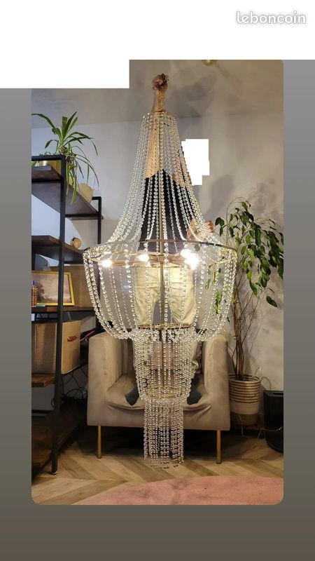 Magnifique lustre mariage / château neuf 2 mètres 8kg environ (image 1)