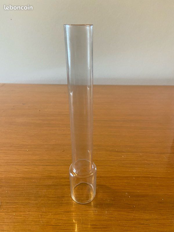 Tube cheminée en verre pour lampe à pétrole, diamètre 40 mm. 25cm hauteur (image 1)