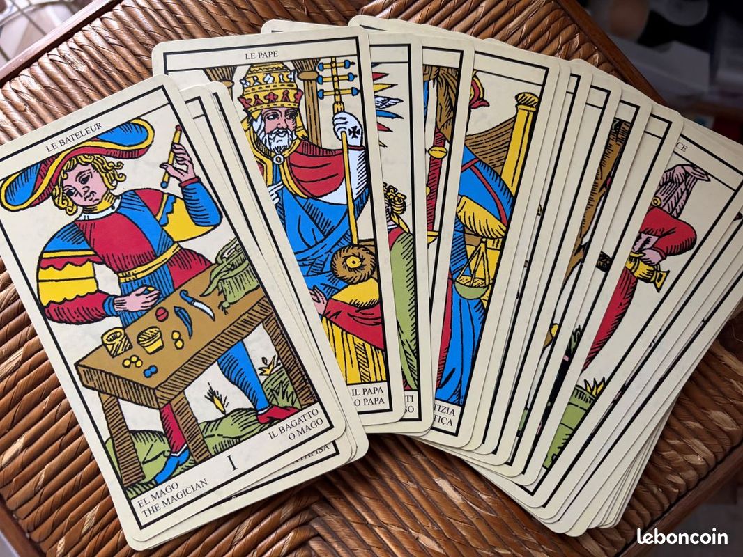 ANCIEN TAROT MARSEILLAIS JEU DE GRANDE CARTE DIVINATOIRE GRIMAUD 78 ARCANES