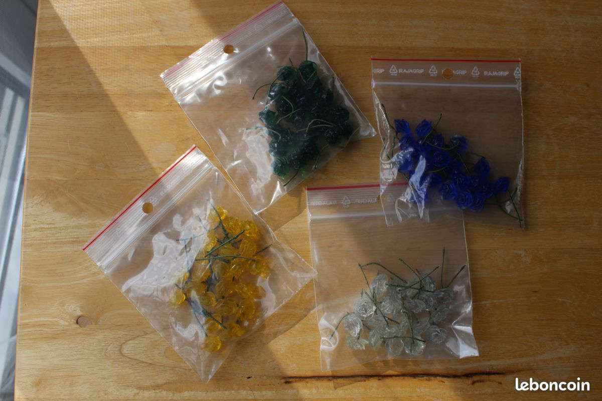 Lot roses pâte de verre (image 1)