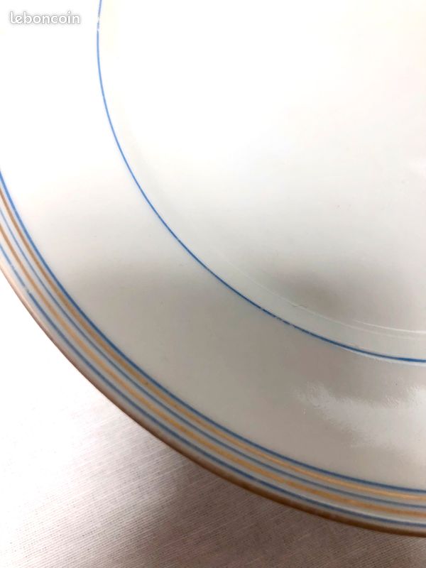 Anciens compotiers blanc lisérets bleu or (image 4)