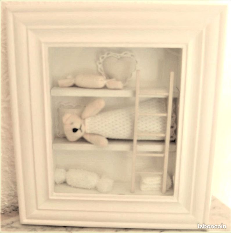 Cadre DOUDOU NOUNOURS bois blanc laqué (image 1)