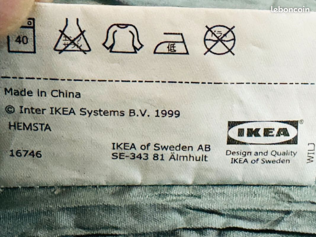 Abat-jour tissu conique IKEA HEMSTA vert , 36x26 cm , très bon état (image 8)