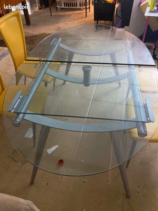 Ensemble table ligne Roset avec 4 chaise cuir (image 2)