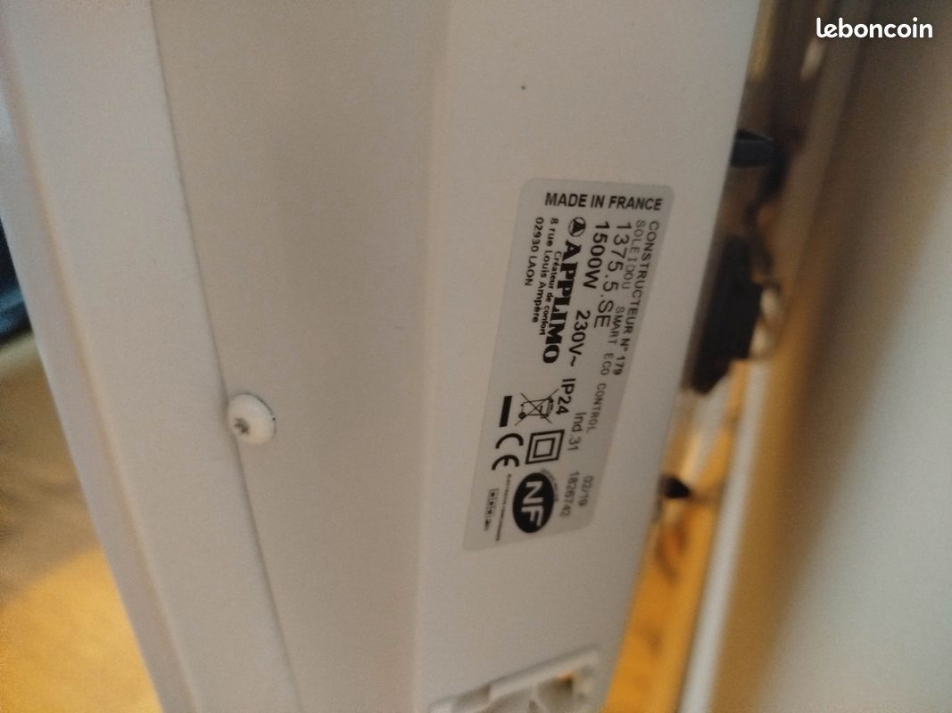 Radiateur électrique APPLIMO Soleidou 1500 W – Programmable (image 2)