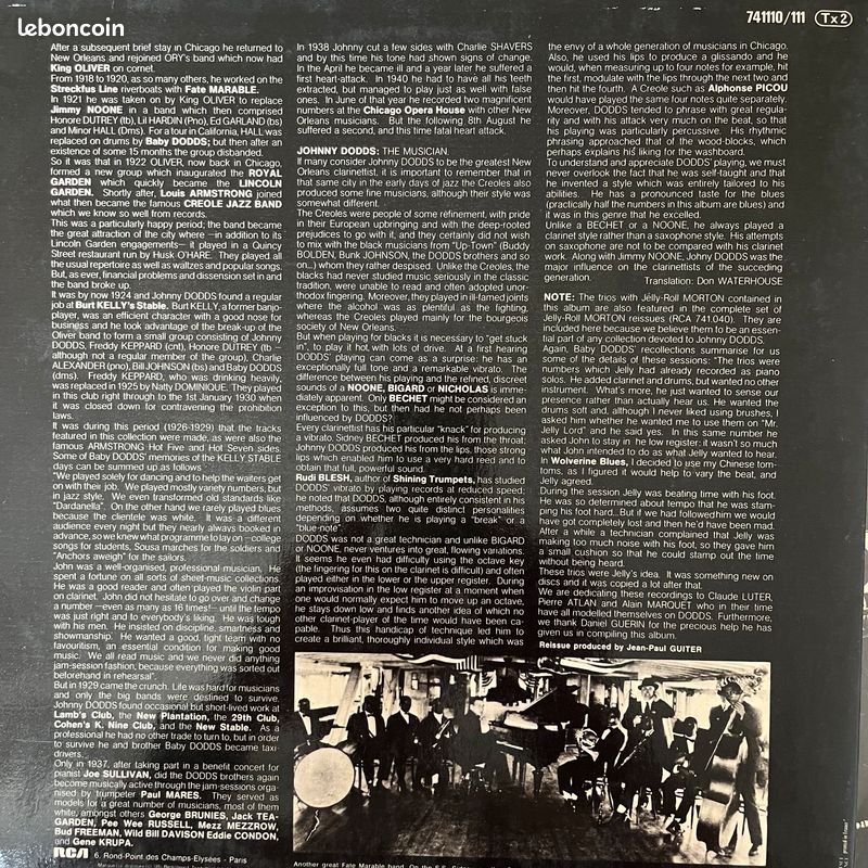 Disque 33t vinyle double album "The Complete Johnny Dodds" (image 4)