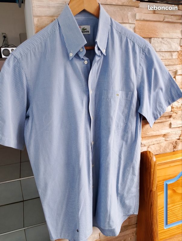 Chemise Lacoste manche courte taille 39 homme Vêtements