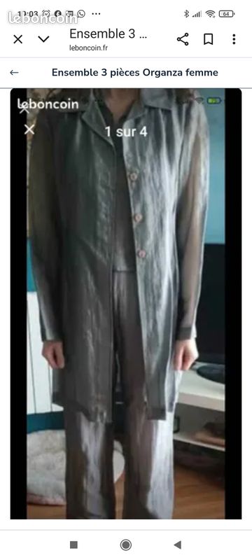 URGENT Ensemble 3 pièces Organza femme (image 1)