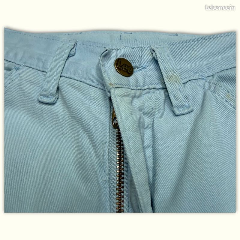 Pants Femme Lee W28 L36 Bleu poudré Coton État acceptable Regular Normal Uni (image 4)