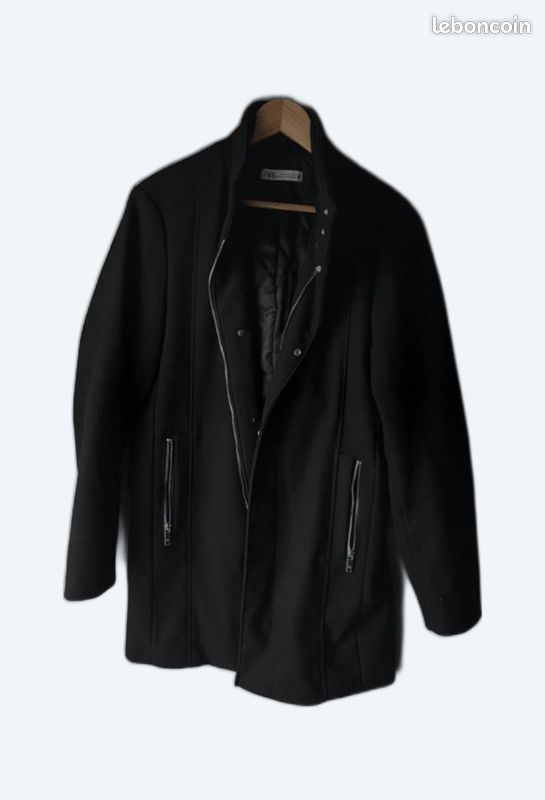 Manteau long noir (image 1)