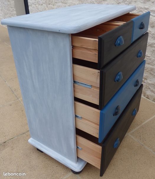 Commode 5 tiroirs en pin massif (image 2)