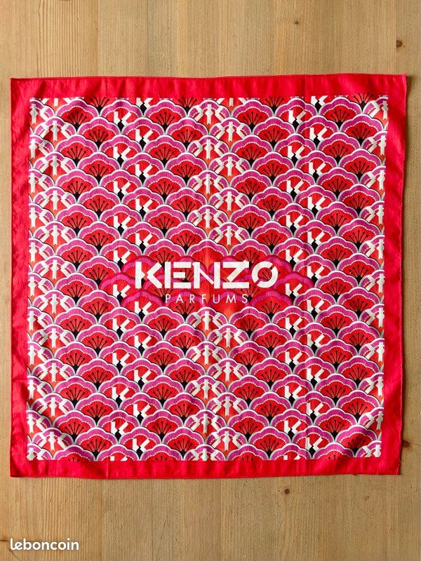 Foulard carré en coton imprimé rouge de KENZO (image 1)