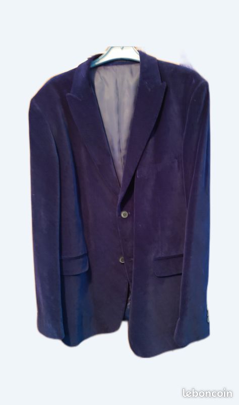 Veste homme en velours bleu Vêtements