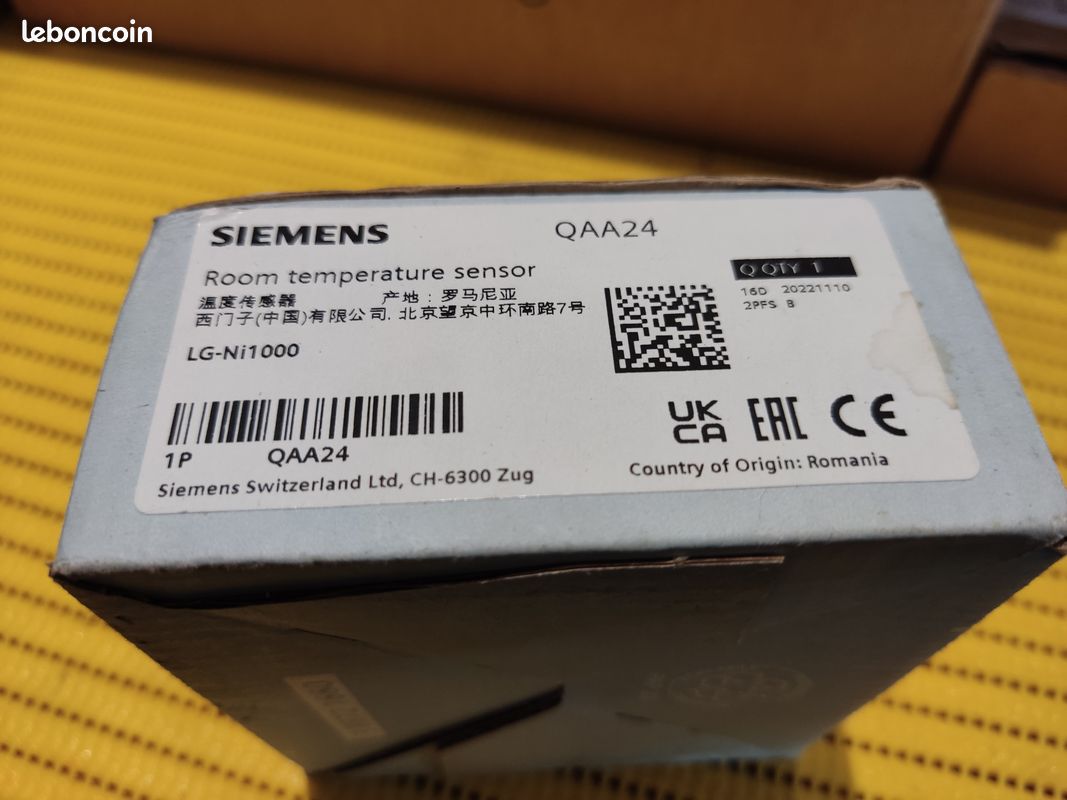 Sonde De Température Ambiante Siemens QAA24 – Plage 0 à 50°C – Pour Régulation Chauffage/climatisation – Haute Précision