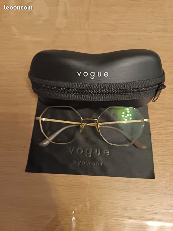 Monture De Lunettes De Vue VOGUE Pour Femme ‑ Style Rond Marron ‑ Avec étui