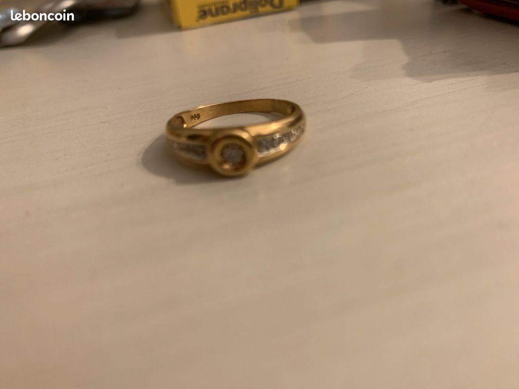 Bague 18 carats incrustée de diamants véritables (image 5)