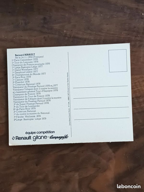 Carte postale Bernard Hinault (image 2)