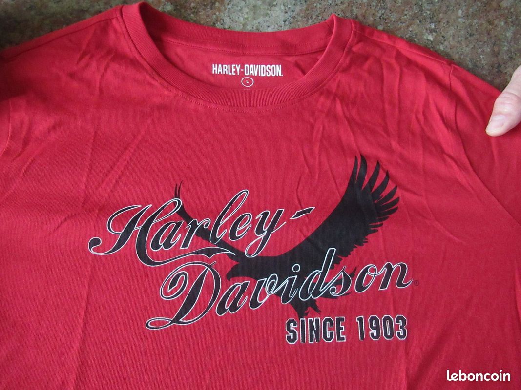 T Shirt biker femme marque Harley -L - rouge (image 4)