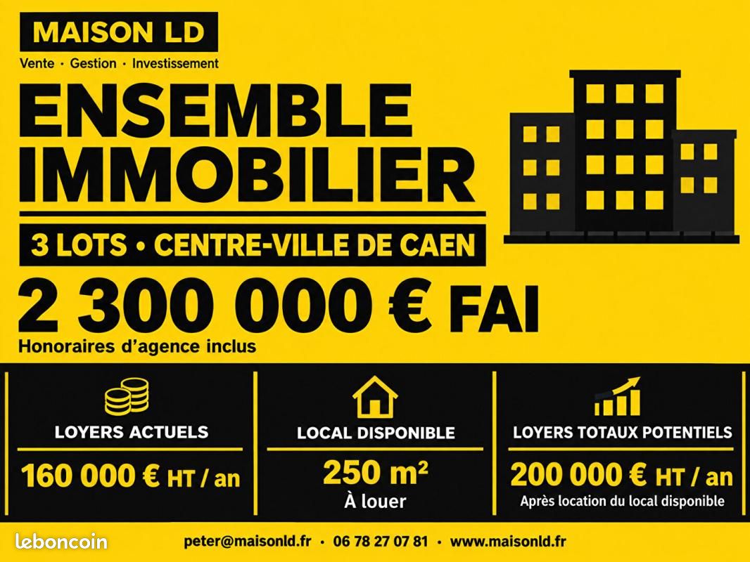 Immeuble 1 pièce 3200 m² · à Caen · 3 200 m² · 2 300 000 €