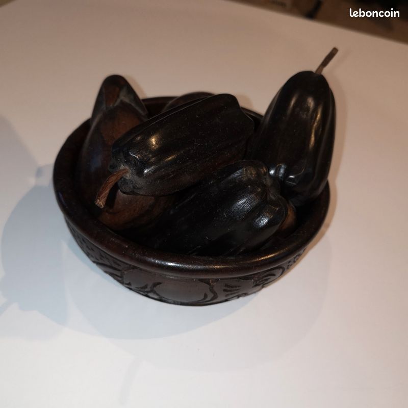 Coupe-fruits En Bois Sculpté - Art Ethnique Africain - Pièce Unique